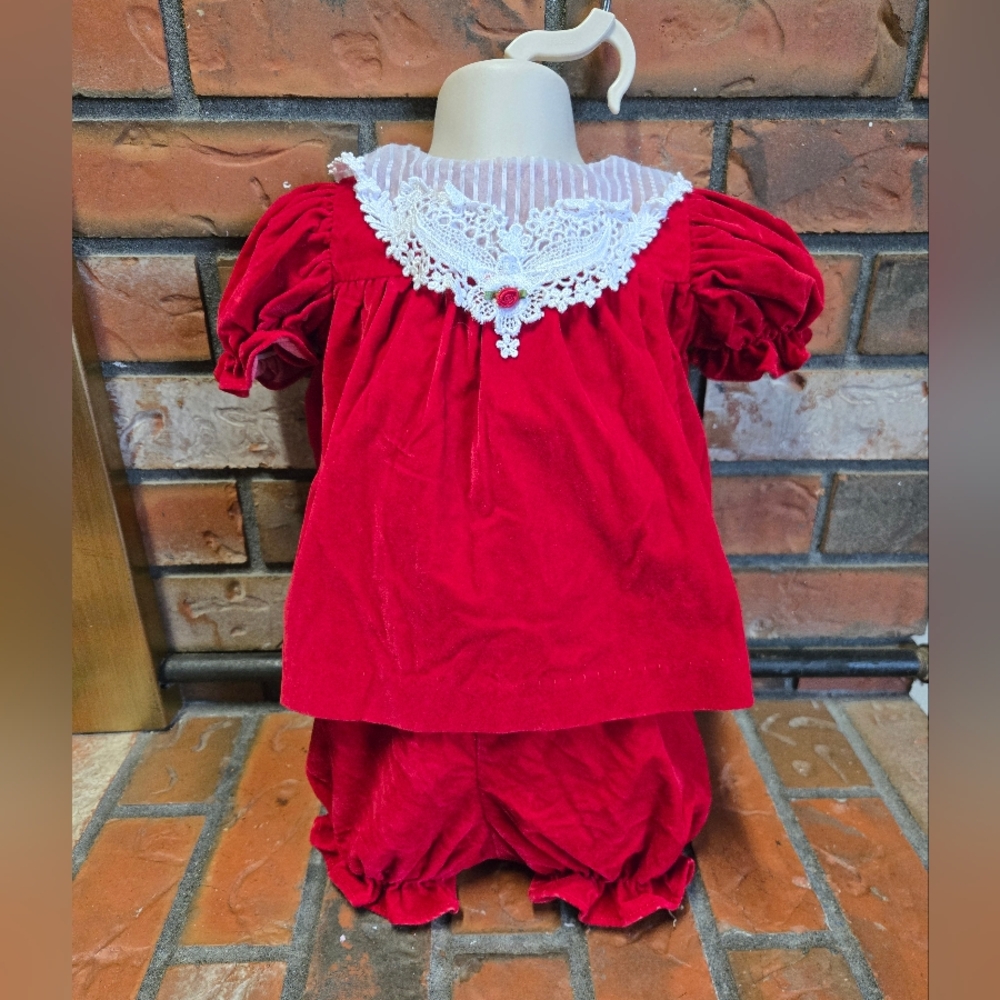 Vintage Primrose Pink, RedVelour Dress